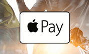Logo Apple Pay e giocatori di calcio sullo sfondo