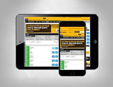 Un iPad e un iPhone Apple che supportano l'app di Betfair