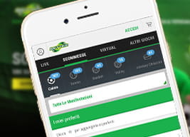 Una visione d'insieme dell'app mobile di Better Lottomatica. così come si presenta su uno smartphone