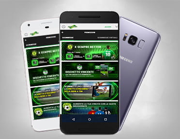 Alcuni device portatili Android che supportano l'app di Better Lottomatica