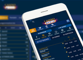 Una visione d'insieme dell'app mobile di CasinoMania, così come si presenta su uno smartphone