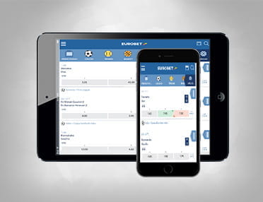 Un iPad e un iPhone Apple che supportano l'app di Eurobet
