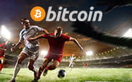 Il logo Bitcoin e dei calciatori