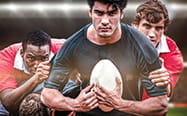 Un giocatore di rugby in azione.