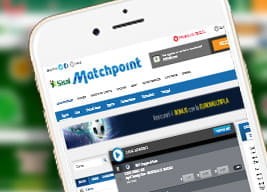 Una visione d'insieme dell'app mobile di Sisal Matchpoint, così come si presenta su uno smartphone