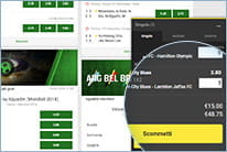 Il biglietto giocata di Unibet per chiudere una scommessa