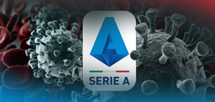 Il logo della Serie A 2019-2020 e il coronavirus in agguato