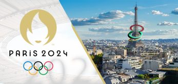 La Tour Eiffel e il logo delle Olimpiadi Parigi 2024